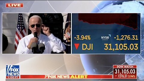 The DOW TANKS in real-time as Biden brags about "Inflation Reduction Act"