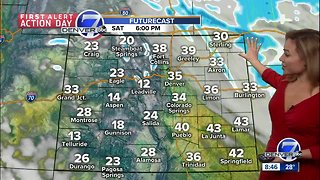Windy and cool Saturday, with snow likely in Denver Sunday