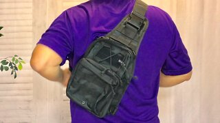 Black Tactical Molle Sling Chest Bag Shoulder Backpack Review