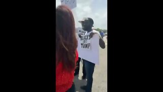 BLACKS FOR TRUMP gather outside Donald Trump's Mar-a-Lago home following word of FBI raid