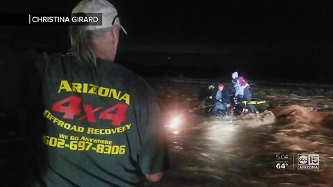 VIDEO: Family saved from rushing floodwaters at Sycamore Creek
