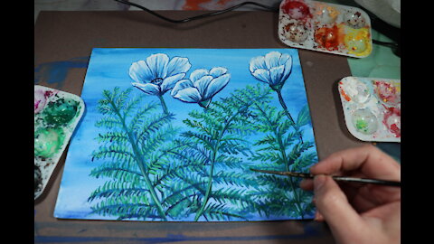 Painting a Garden at Night - Art Tutorial in God's Creation