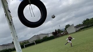 Kid's perseverance allows him to pull off epic trick shot | Never give up!