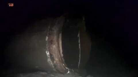 Ripped apart Russian Nord Stream-2 gas pipeline in Danish Economic Zone