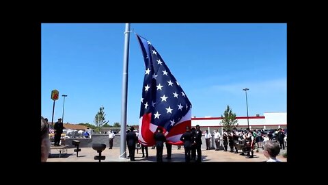 The Raising of the Flag ~ Morris' 9/11 Memorial Park ~ 6-14-12