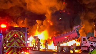 Massive Fire After Multiple Oil Tankers Explode