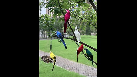 25/35cm Simulation Parrot Garden Decoration Creative Lawn Figurine Ornament