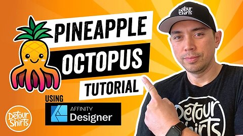 RedBubble Trend Design. How to draw a Pineapple Octopus Step by Step Tutorial in Affinity Designer