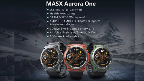 AURORA ONE Smartwatch With Amoled Always On Military Level pk Tank C20 C21