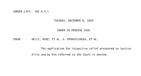 What Does the SCOTUS Order Denying Relief in the Case of KELLY V. PENNSYLVANIA Mean?.