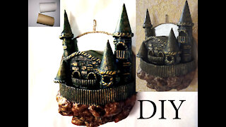 It's Magical !!! Recycled Cardboard Wall Decor / CASTLE / Paper Grommets / DIY