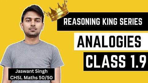 Analogy Topic 9 | Reasoning King Series by Jaswant Sir Class 1.9 #reasoning #analogy #mews
