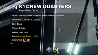 Destiny 2 Legend Lost Sector: The Moon - K1 Crew Quarters 10-13-21