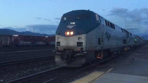 Whitefish BNSF Departure as Amtrack Arrives