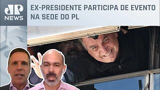 Apoiadores de Bolsonaro recebem ex-presidente na sede do PL em Brasília; Capez e Schelp analisam