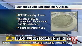 UConn vs. USF football game time changed due to EEE risk