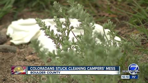 Campers leaving behind toilet paper, human waste in Boulder County