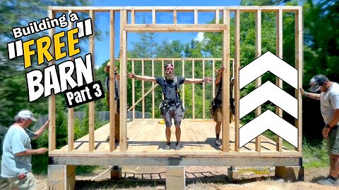 Building a barn with ONLY stuff we already have! PART 3 wall and roof framing