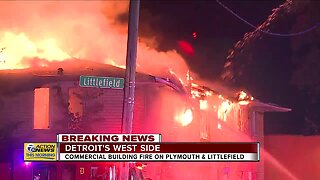 Commercial building fire on Detroit's west side