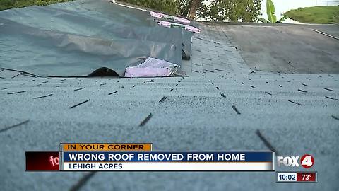 Roofer takes roof off wrong house