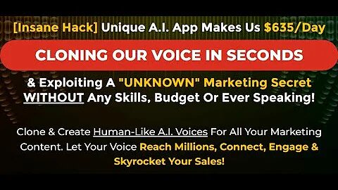 AI Audio Avatar Review – 1st A.I. Voice Cloning Platform Unique A.I. App Makes Us $635_Day!