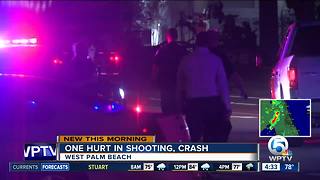 Man hurt in shooting, crash in West Palm Beach