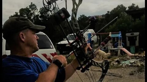 Shooting a Coors Silver Bullet at 60 yards with my Diamond Deadeye Bow