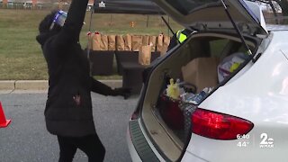 Baltimore County church hosts drive-thru food pantry for those in need
