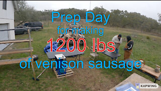 How we setup to make 1200 POUNDS of Venison Dry Sausage