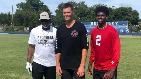 EXCLUSIVE: Tom Brady and Deion Sanders Coach Up Jackson State QB Shedeur Sanders