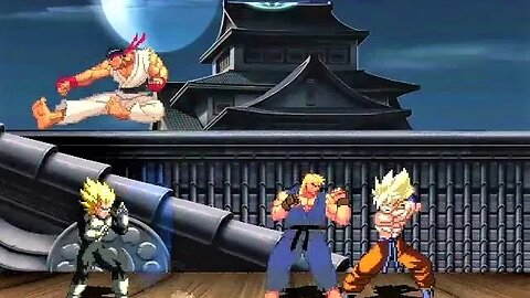 SSJ GOKU & SSJ VEGETA Vs RYU & KEN - Dragon Ball vs Street Fighter