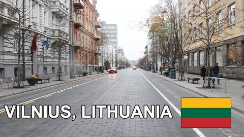 Vilnius, Lithuania, Walk through the Streets of Vilnius (4K) HDR