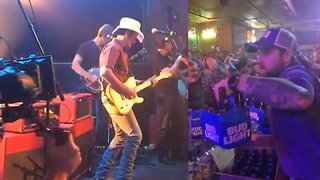 Brad Paisley Buys a Round of Beers for Nashville Bar During Filming of Music Video