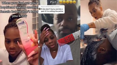 Woman Washes Her Boyfriends Dreads With Hair Removal After Catching Him Texting His Side Chick!