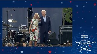 Jill Biden Has To Tell Joe To Say 'God Bless America'