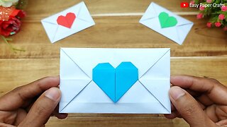 How to Make Paper Envelope For Valentines Day | Origami Heart Envelope | Easy Paper Crafts