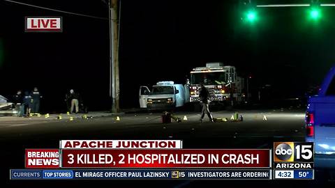 Three killed, two hospitalized after crash in Apache Junction