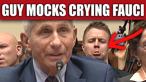 GUY BEHIND DR FAUCI MAKES FACES AS HE CRIES 😢