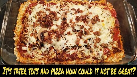 What's cooking with the Bear? Tater tot pizza.