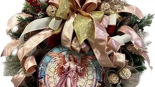 Rose Gold Angel Evergreen Deco Mesh Wreath |Hard Working Mom |How to