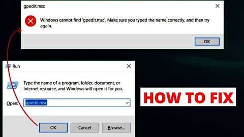 Windows cannot find GPEDIT.MSC | HOW TO FIX