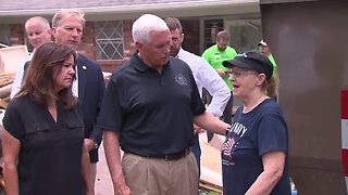 Vice President Mike Pence tours flooding damage in Tulsa County