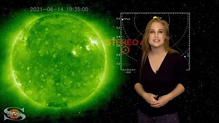 Many Sunspots Emerge & A Big Filament Snakes | Solar Storm Forecast 08.15.2021