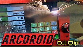 ArcDroid: Cut Clip. High speed cut on cold rolled steel.