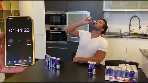 Let's see Tristian Tate breaking the world record by drinking Red Bull