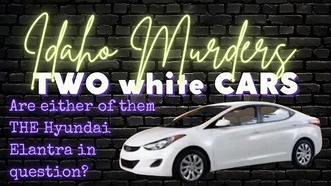 IDAHO MURDERS | TWO WHITE CARS CAUGHT ON SURVEILLANCE | HYUNDAI ELANTRAS? | WHAT DO YOU THINK?