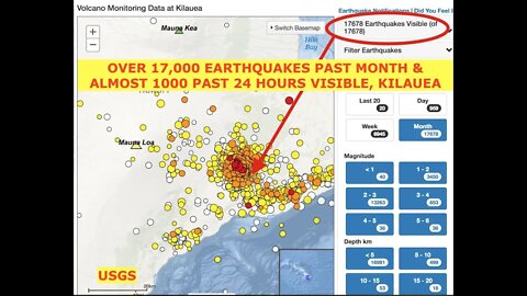 17,678 EQ's Past Month, Kilauea Volcano, Live Footage, Fissure Maps & New Coastline Created, Latest