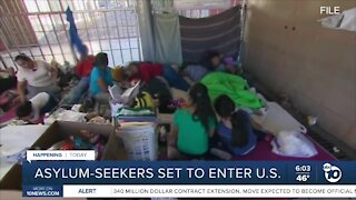 Asylum-seekers set to enter U.S.