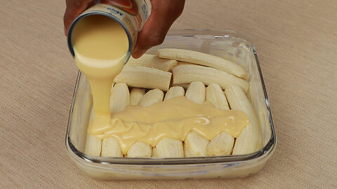 Pour condensed milk over the banana and be quite surprised by the result!