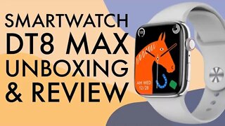 Smartwatch DT8 MAX unboxing review best copy apple watch 8 pk DT7 HW7 HW8 MAX